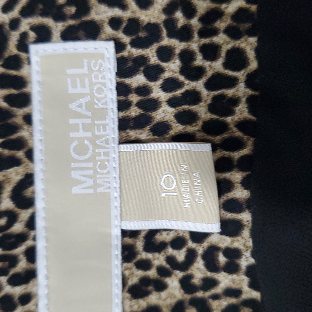 Micheal Michael Kors Mob Wife Elegant leopard print Crop Jumpsuit Sz 10 - Picture 10 of 15